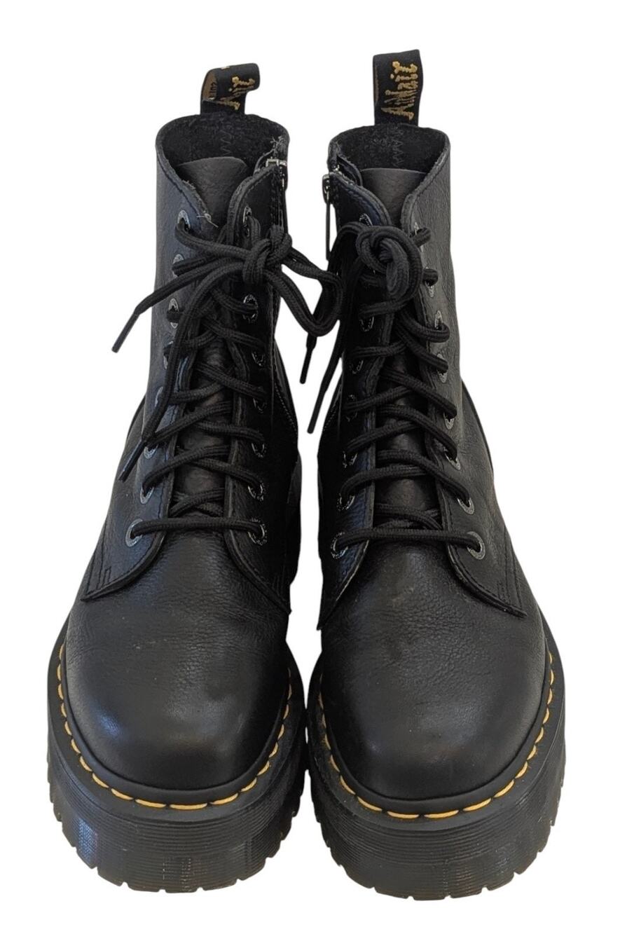 Dr. Martens Jadon III Pisa Leather Platform Boots Black US 7 Woman's 6 Men EU38